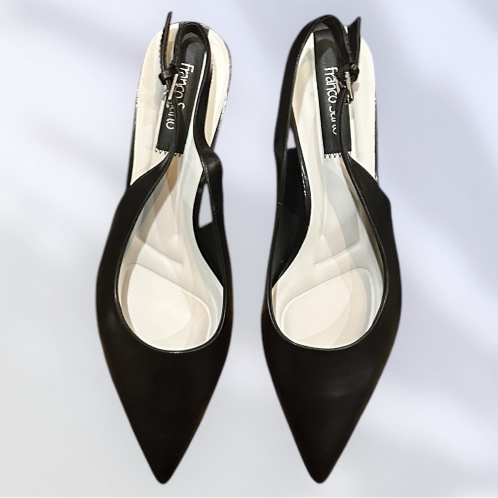 Franco Sarto Racer Slingback Pumps - Black - size: 7.5 Wide (EU 38), New - Picture 6 of 10